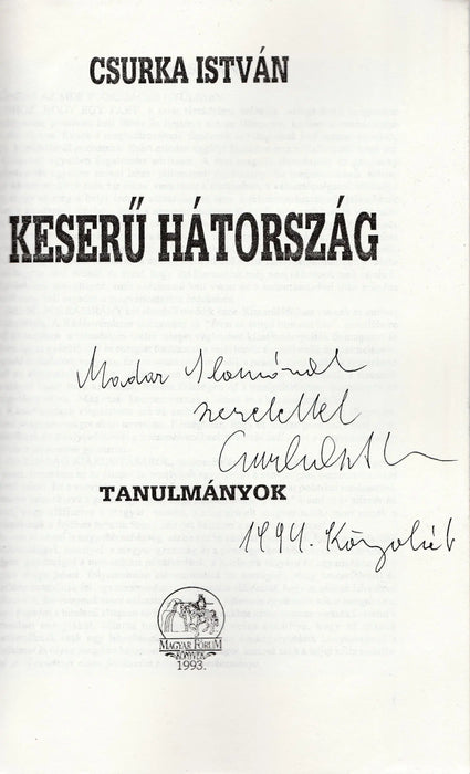 Keserű hátország - Oskola Antikvárium