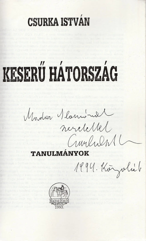 Keserű hátország - Oskola Antikvárium