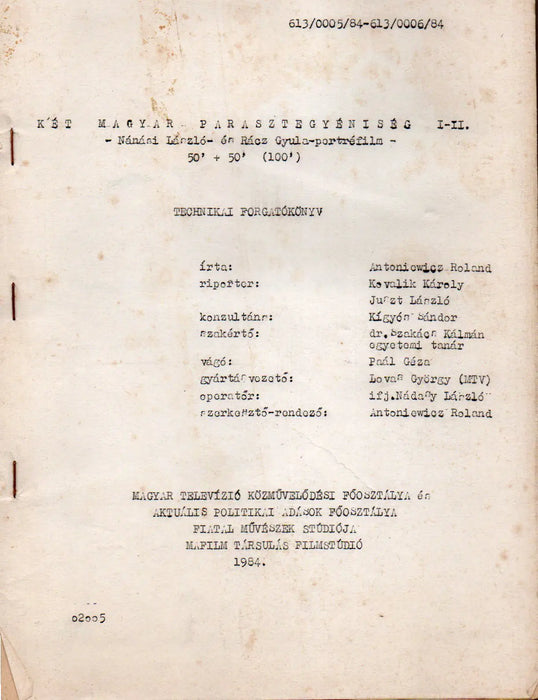 Két magyar parasztegyéniség I - II. - Nánási László - és Rácz Gyula - portréfilm - Oskola Antikvárium