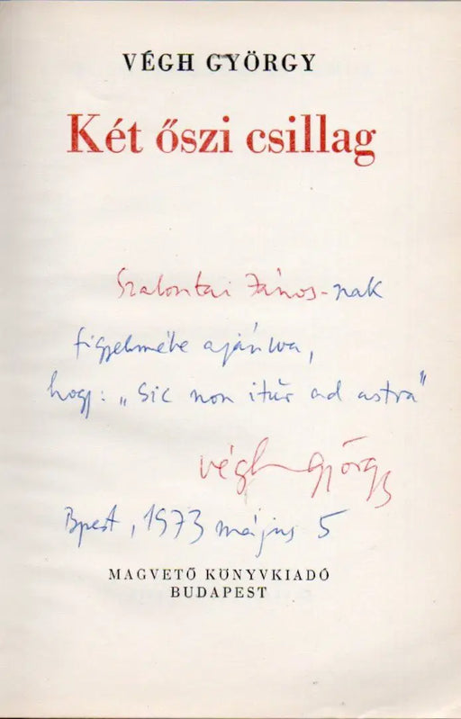 Két őszi csillag - Oskola Antikvárium