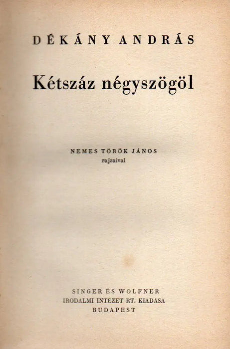 Kétszáz négyszögöl - Oskola Antikvárium