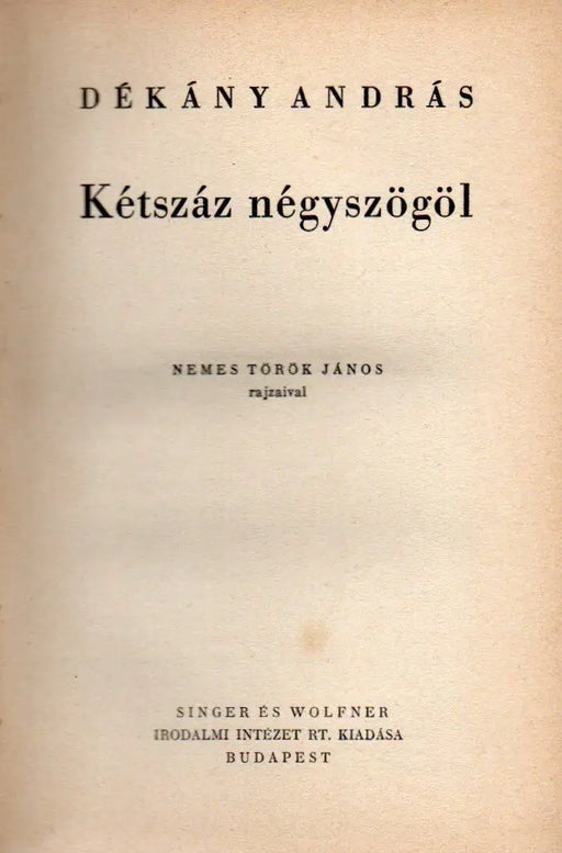 Kétszáz négyszögöl - Oskola Antikvárium