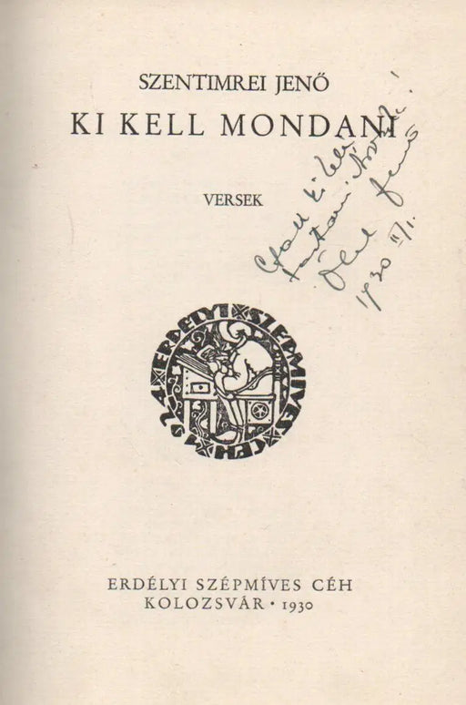 Ki kell mondani - Oskola Antikvárium