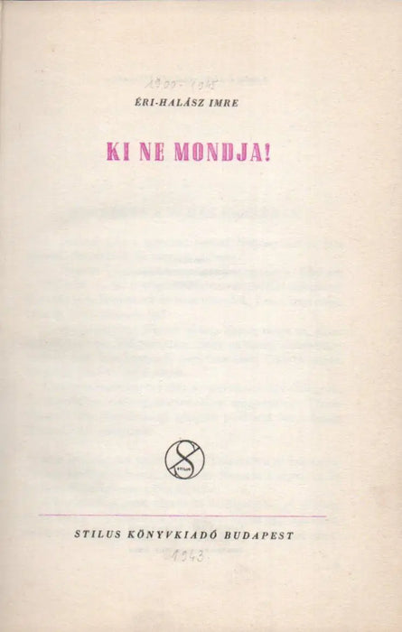 Ki ne mondja! - Oskola Antikvárium