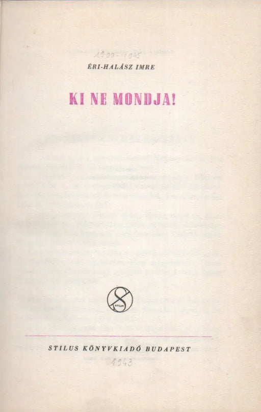 Ki ne mondja! - Oskola Antikvárium