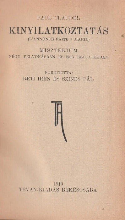 Kinyilatkoztatás - Oskola Antikvárium
