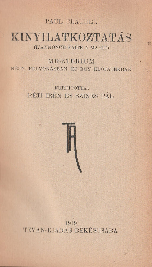 Kinyilatkoztatás - Oskola Antikvárium