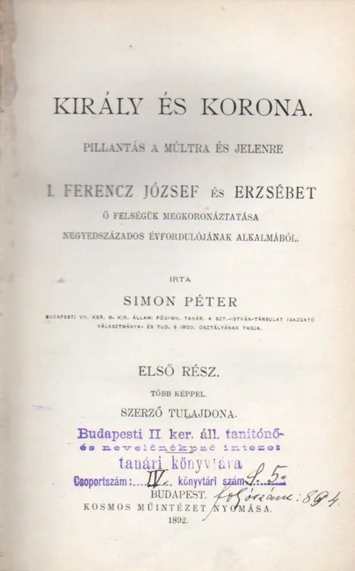 Király és korona I - II. - Oskola Antikvárium