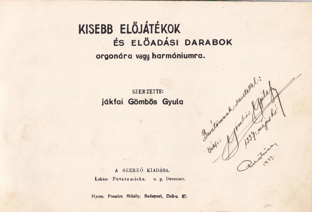 Kisebb előjátékok és előadási darabok - Oskola Antikvárium
