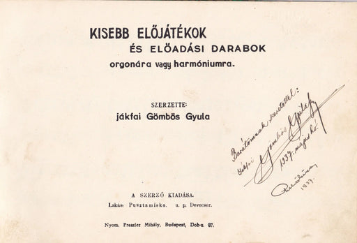 Kisebb előjátékok és előadási darabok - Oskola Antikvárium