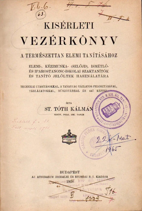 Kísérleti vezérkönyv a természettan elemi tanításához - Oskola Antikvárium