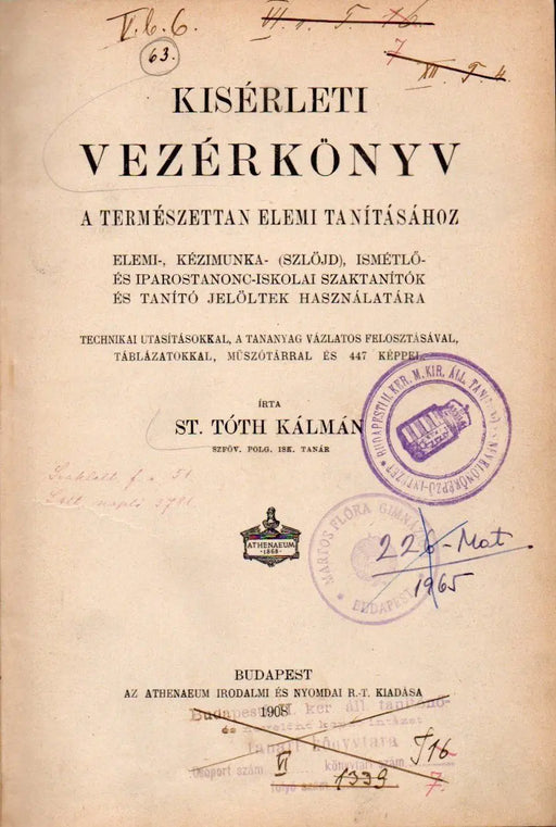Kísérleti vezérkönyv a természettan elemi tanításához - Oskola Antikvárium
