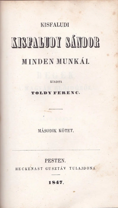 Kisfaludi Kisfaludy Sándor minden munkái I - II. - Oskola Antikvárium