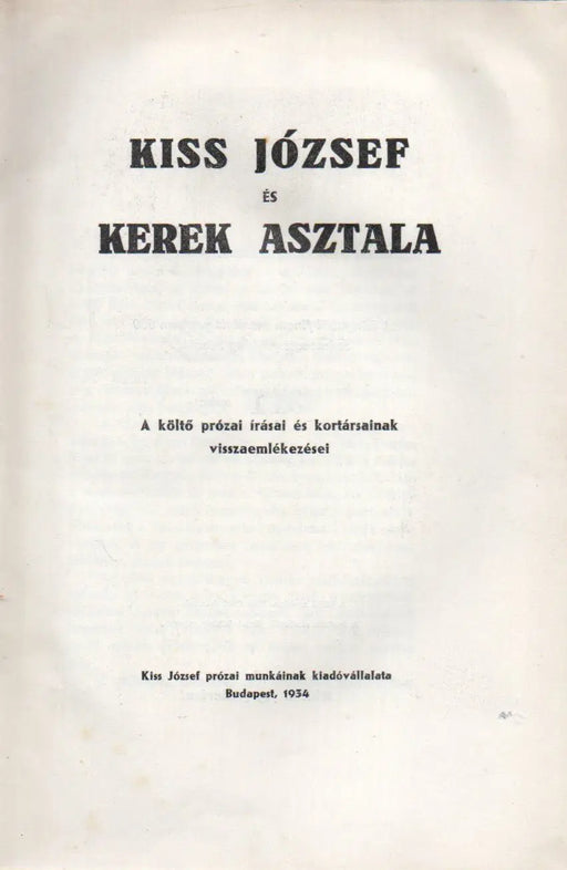 Kiss József és kerek asztala - Oskola Antikvárium