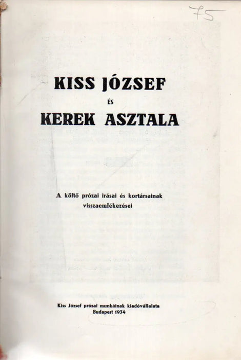Kiss József és kerek asztala - Oskola Antikvárium