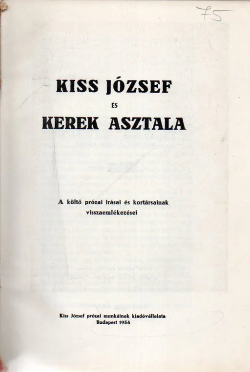Kiss József és kerek asztala - Oskola Antikvárium
