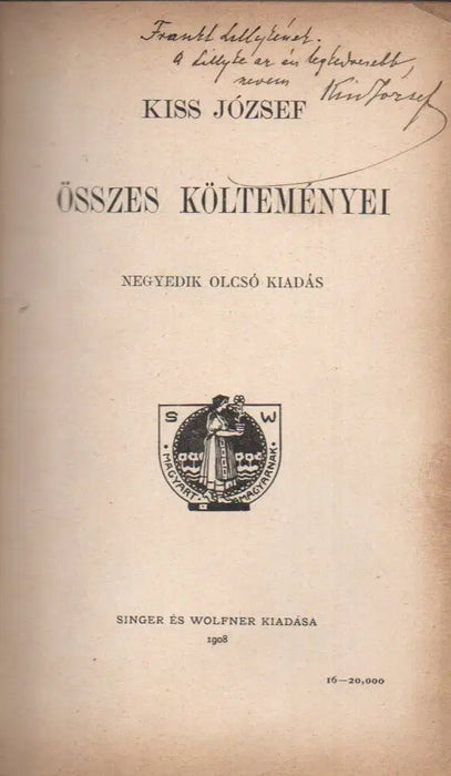 Kiss József összes költeményei - Oskola Antikvárium