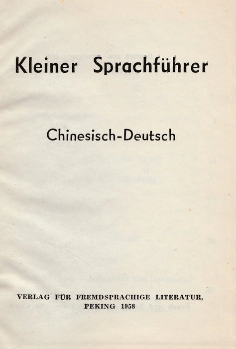 Kleiner Sprachführer - Chinesisch - Deutsch - Oskola Antikvárium