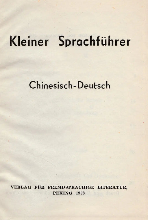 Kleiner Sprachführer - Chinesisch - Deutsch - Oskola Antikvárium