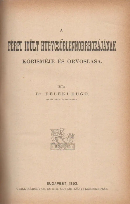 Klinikai füzetek 1893 - Oskola Antikvárium