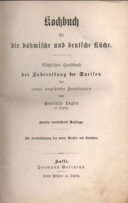 Kochbuch für die böhmische und deutsche Küche - Oskola Antikvárium