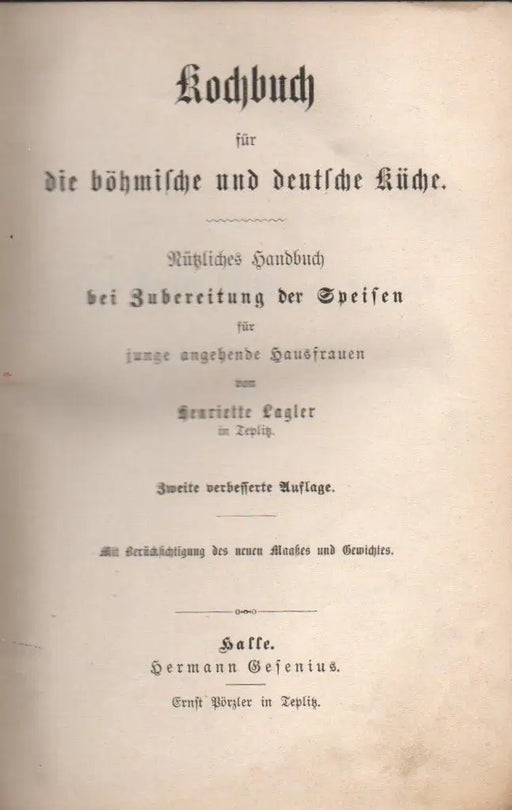 Kochbuch für die böhmische und deutsche Küche - Oskola Antikvárium