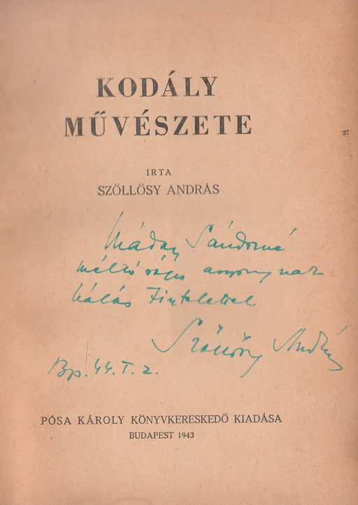 Kodály művészete - Oskola Antikvárium
