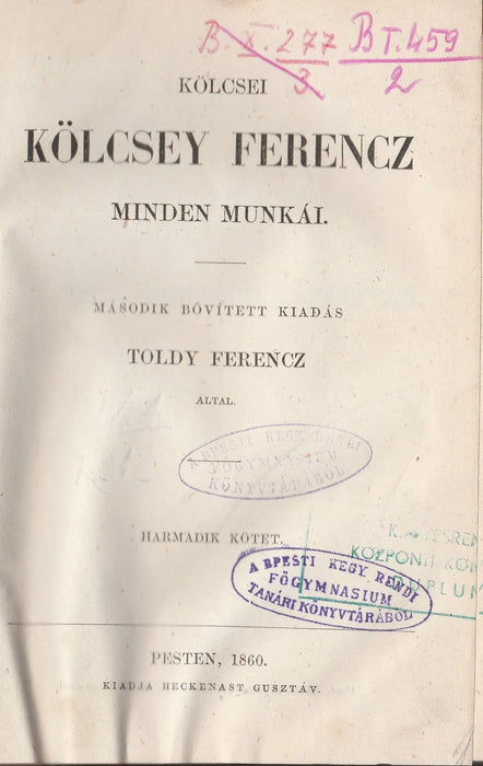 Kölcsei Kölcsey Ferenc minden munkái 3. - Oskola Antikvárium