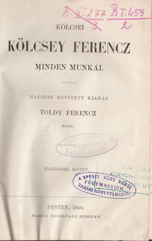 Kölcsei Kölcsey Ferenc minden munkái 3. - Oskola Antikvárium