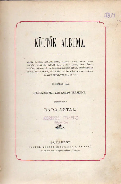 Költők albuma - Oskola Antikvárium