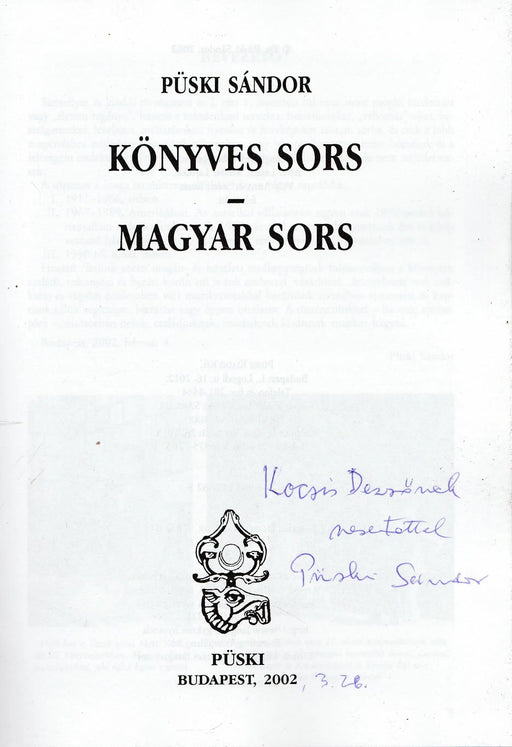 Könyves sors - magyar sors - Oskola Antikvárium