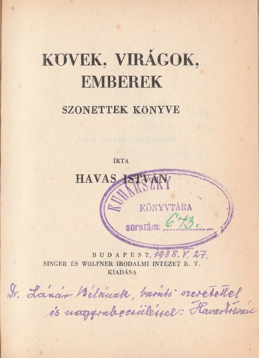 Kövek, virágok, emberek - Oskola Antikvárium