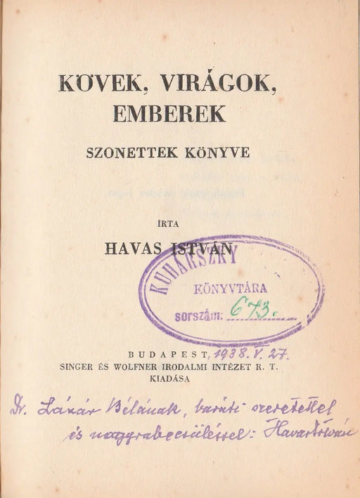 Kövek, virágok, emberek - Oskola Antikvárium