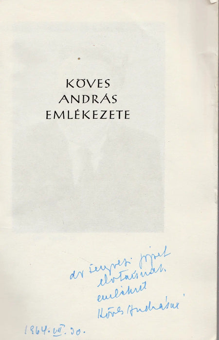 Köves András emlékezete - Oskola Antikvárium