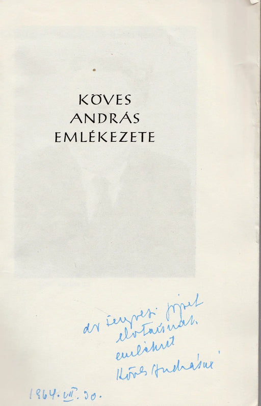 Köves András emlékezete - Oskola Antikvárium