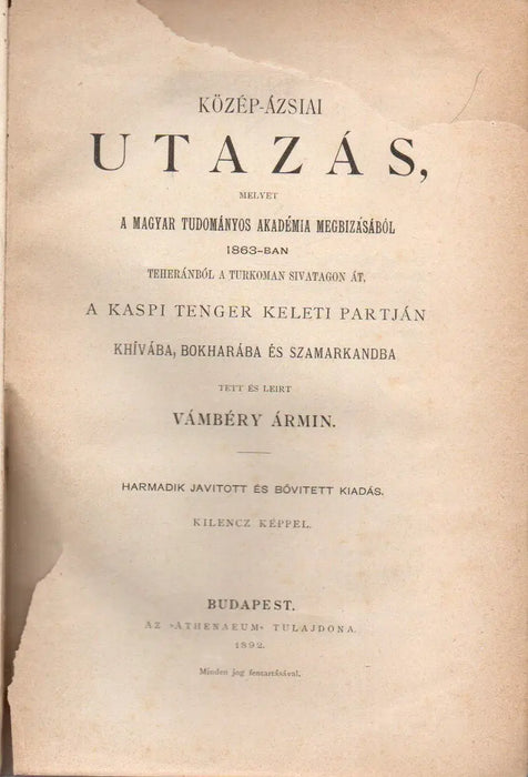 Közép - ázsiai utazás - Oskola Antikvárium