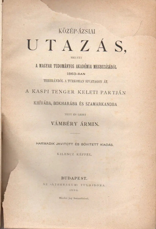 Közép - ázsiai utazás - Oskola Antikvárium