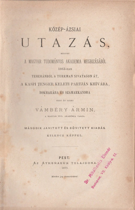 Közép - ázsiai utazás - Oskola Antikvárium