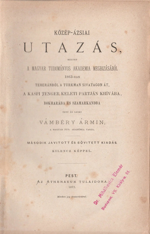 Közép - ázsiai utazás - Oskola Antikvárium
