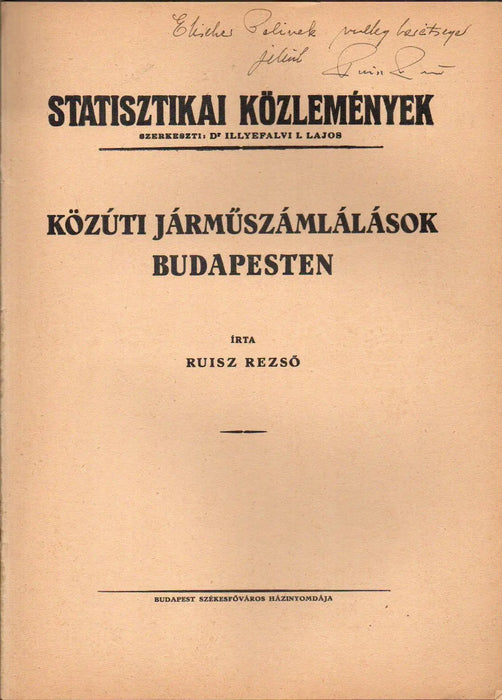 Közúti járműszámlálások Budapesten - Oskola Antikvárium