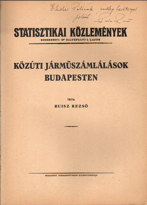 Közúti járműszámlálások Budapesten - Oskola Antikvárium