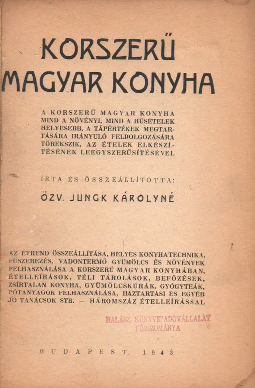 Korszerű magyar konyha - Oskola Antikvárium