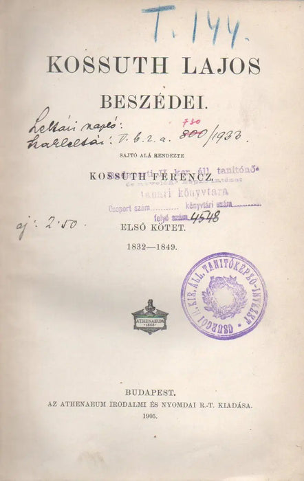 Kossuth Lajos iratai XI. - Oskola Antikvárium