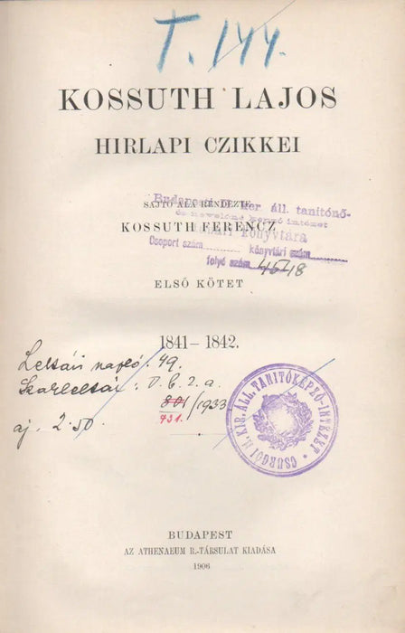 Kossuth Lajos iratai XII - XIII. - Oskola Antikvárium