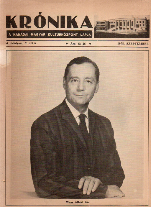 Krónika 4. évfolyam 9. szám 1978. - Wass Albert író - Oskola Antikvárium