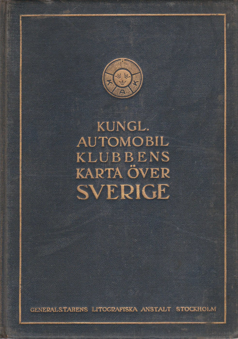 Kungl. Automobilklubbens Karta Över Sverige - Oskola Antikvárium
