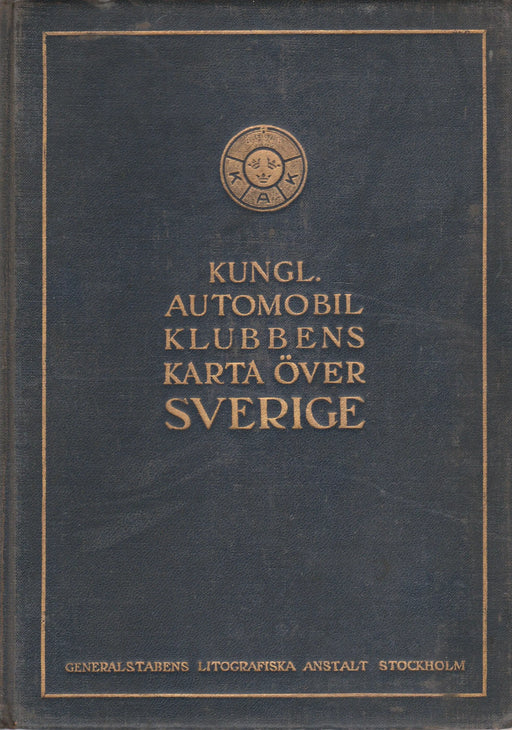 Kungl. Automobilklubbens Karta Över Sverige - Oskola Antikvárium
