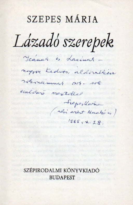 Lázadó szerepek - Oskola Antikvárium