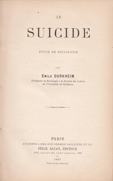 Le suicide - Oskola Antikvárium
