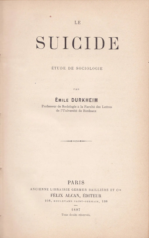 Le suicide - Oskola Antikvárium